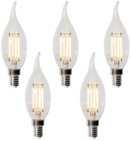 Set van 5 E14 dimbare LED lampen BXS35 helder 4W 450 lm 2200K