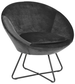 Sivé zamatové kreslo Actona Center