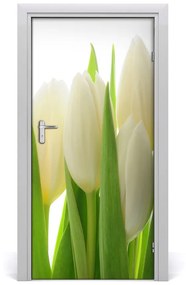 Fototapeta na dvere biele tulipány 85x205 cm