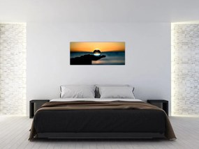 Obraz sklenenej gule v dlani (120x50 cm)