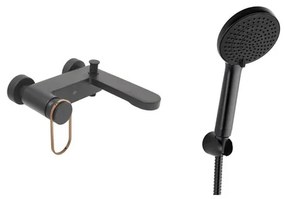Vaňová batéria SAT Fusion s vaňovým setom 150 mm čierna/bronz SATBSFU222CPCBRSET