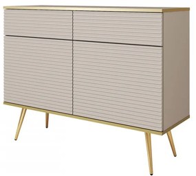 Komoda Oanisew KSZ107, Farby:: čierna / čierna + zlatá