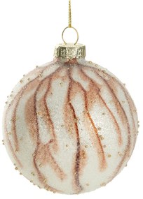 SKLENENÁ VIANOČNÁ BANKA NA STROMČEK SADA 4 KS (FI) 8 CM VZOROVANÁ