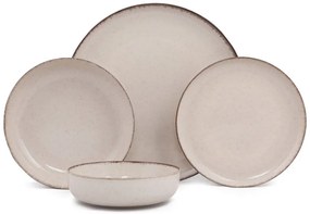 24 dielny porcelánový set, svetlo hnedý