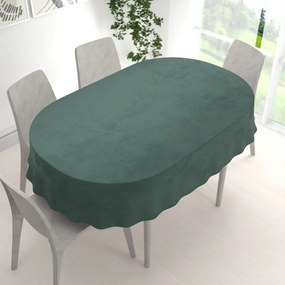 Biante Veľký zamatový oválny obrus Velvet Premium SVP-040 Lesná zelená 160x200 cm