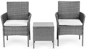 ZÁHRADNÝ SET CONO SLIM ŠEDÝ 2 x STOLIČKA + STOLÍK