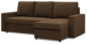 Rohová rozkladacia sedacia súprava NEO - rovný bok - model 2 Hnedá