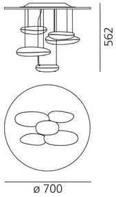 Artemide 1476110A - LED Stmievateľný prisadený luster MERCURY LED/29W/230V 3000K