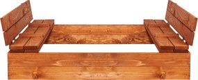 Drevené uzavreté pieskovisko 120x120 cm Springos SB120SET - impregnované
