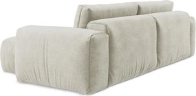 Béžová ženilková rozkladacia rohová pohovka (pravý roh/s leňoškou) Kuki – Makamii