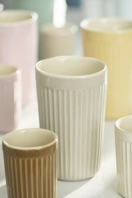 Béžový keramický hrnček s vrúbkami CAFE MYNTE LATTE