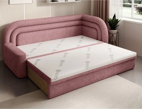 Ružová ženilková rozkladacia/s úložným priestorom pohovka pravý roh 223 cm Fabillo – ELTAP