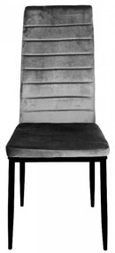 TRENDIE Jedálenská stolička Chicago zamatová tmavo sivá