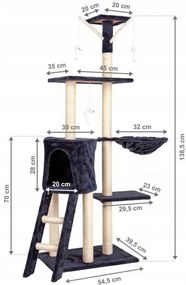 Bestent Škrabadlo/ odpočívadlo pre mačky Nessie 138cm XL