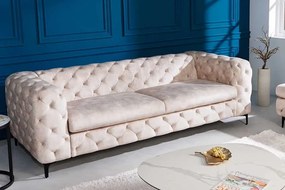 Dizajnová 3-miestna pohovka Barock Style šampanská zamat 235cm