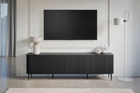 TV stolík Vespera 4D 187 cm - čierna / čierne nožičky