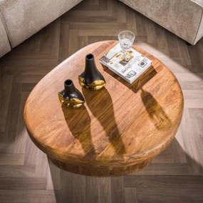 Konferenčný stôl 27-38 Sleek Ø90cm Drevo Mango  - Komfort-nábytok