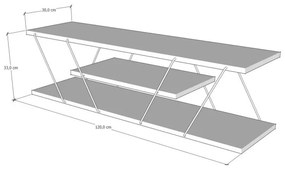 TV stolík CANAZ 120 cm žltý/čierny