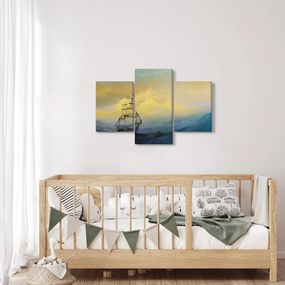 Obraz - Maľba lode na mori (90x60 cm)