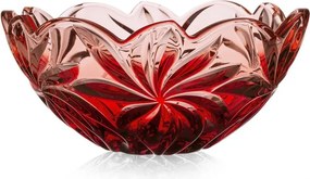 KRIŠTÁĽOVÁ MISKA BOHEMIA FLORA RED PINK 280MM