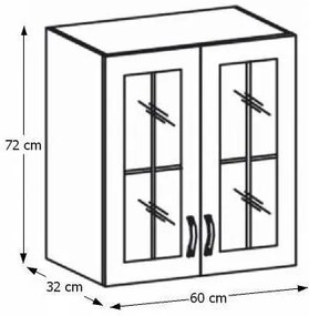 Horná kuchynská skrinka Royal G60S - biela / sosna nordická