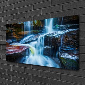 Obraz Canvas Skaly vodopád rieka príroda 125x50 cm