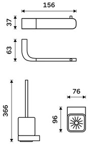 NIMCO NK set-94KN-26 - Nástenná WC štetka a držiak toaletného papiera NIKAU chróm