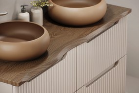 Comad Kúpeľňová skrinka pod doskové umývadlo set Nova Cashmere 120 kašmír/dub cassela
