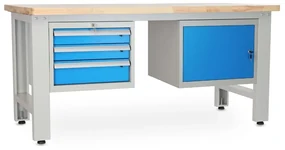 Dielenský stôl Solid OAK-31, 180 cm, 2 závesné boxy, dub