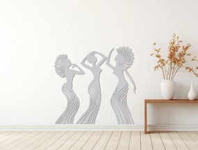 3-dielna nálepka tancjúcich žien - Sivá