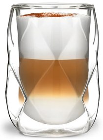 Súprava 2 dvojstenných pohárov na latté Vialli Design Geo, 350 ml