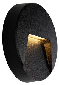 Sada 6 čiernych okrúhlych vonkajších nástenných svietidiel vrátane LED IP65 - Gem