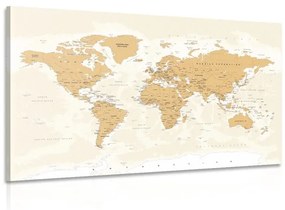 Obraz mapa sveta s vintage nádychom Varianta: 90x60