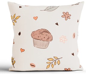 Bavlnená obliečka na vankúš Renforcé 40 × 40 cm - Jesenná káva