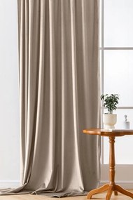 Béžový zatemňovací záves VELVET 140x270 cm Zavesenie: Riasiaca páska