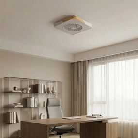 Brilagi - stmievateľné LED svietidlo s ventilátorom LED/38W/230V 50 cm biela/dub + diaľkové ovládanie