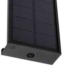 Vonkajšia nástenná lampa čierna 60 cm vrátane LED 4-stupňového stmievača so solárnym panelom - Serena