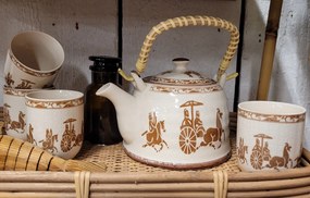 Porcelánový kalíšok na čaj s antickými motívmi - ∅ 6 * 8 cm / 0,1l