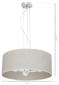 Závesné svietidlo Lino, 1x ľanové tienidlo, (fi 50cm), w