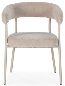 Béžové čalúnené jedálenské kreslá v súprave s podrúčkami 2 ks Yuri – MOME