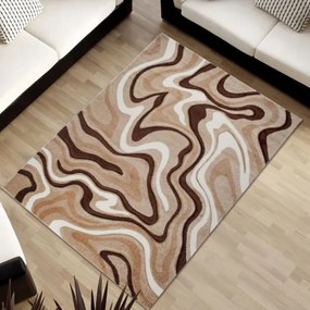 Koberec Sumatra C301A 3D Contour Cut karamel, béžový