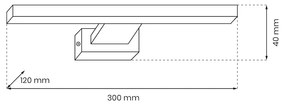 Nástenné LED svietidlo Shine2, 1x LED 7w, 4000k, (30 cm), ch