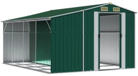 Záhradná kôlňa zelená 277x365,5x179 cm pozinkovaná oceľ
