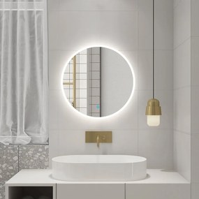 Aqualine Aqualine, URSA LED podsvietené zrkadlo priemer 60cm, dotykový senzor, stmievateľné, UR060
