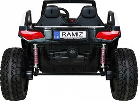 Ramiz Batériový kočík Clash pre 2 deti Biely + diaľkové ovládanie + pohon 4x4 + nastavenie sedadla + rádio MP3 + LED