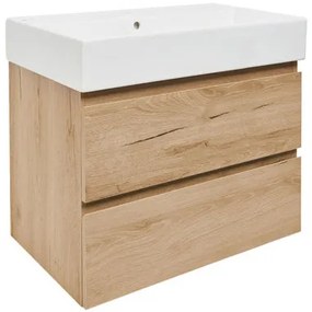 Kúpeľňová skrinka 2 zásuvky s umývadlom SAT B-Way 79x50x45 cm dub matný BWAY280OAKU2BI, 1 ks