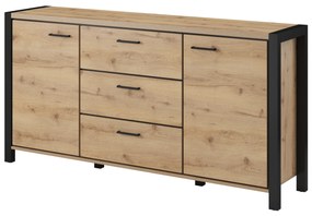 Komoda Armin Typ 26 (dub taurus + matná čierna). Akcia -20%. Vlastná spoľahlivá doprava až k Vám domov. 1044561