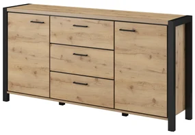 Komoda Armin Typ 26 (dub taurus + matná čierna). Akcia -20%. Vlastná spoľahlivá doprava až k Vám domov. 1044561