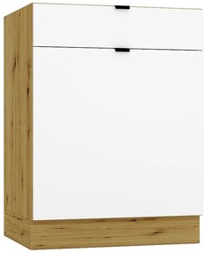 Kuchynská skrinka Cosmo Gianna D60s/1 P/L Biela Aljaška/Dub Artisan