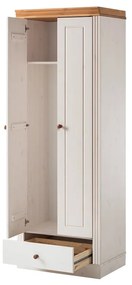 Biela šatníková skriňa z borovicového dreva 65x180 cm Anita – Støraa